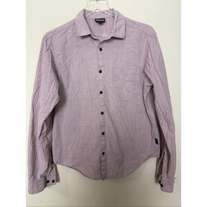 Patagonia Men’s Small Lavender Slub Long Sleeve Button Up Shirt 100% Organic Cot
